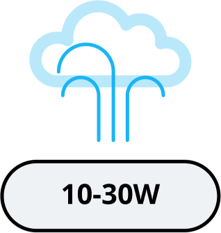 Vapour at 10 to 30 Watts Vapour at 10 to 30 Watts