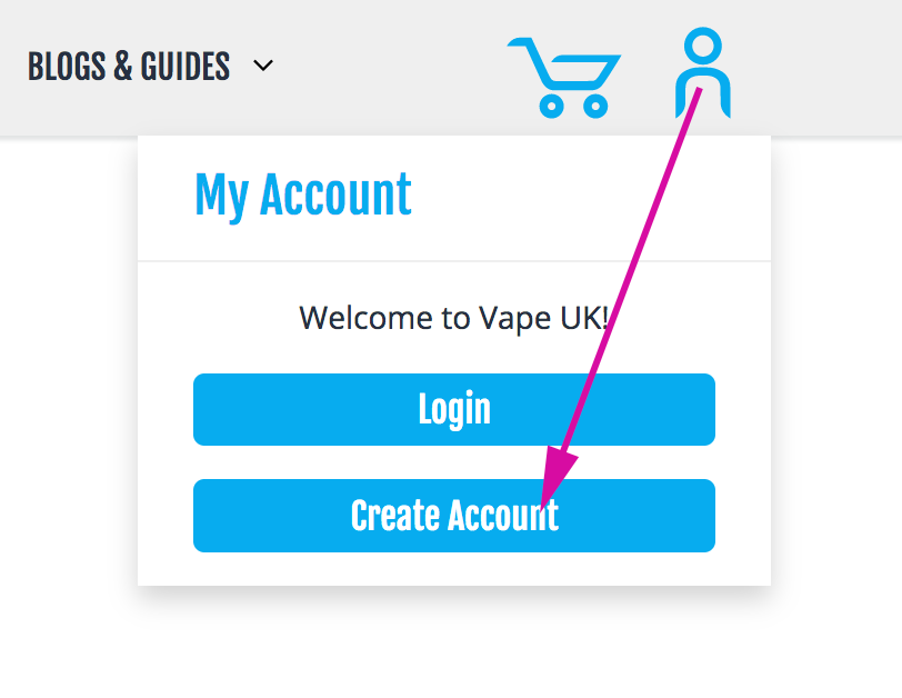 Vape UK Create Account