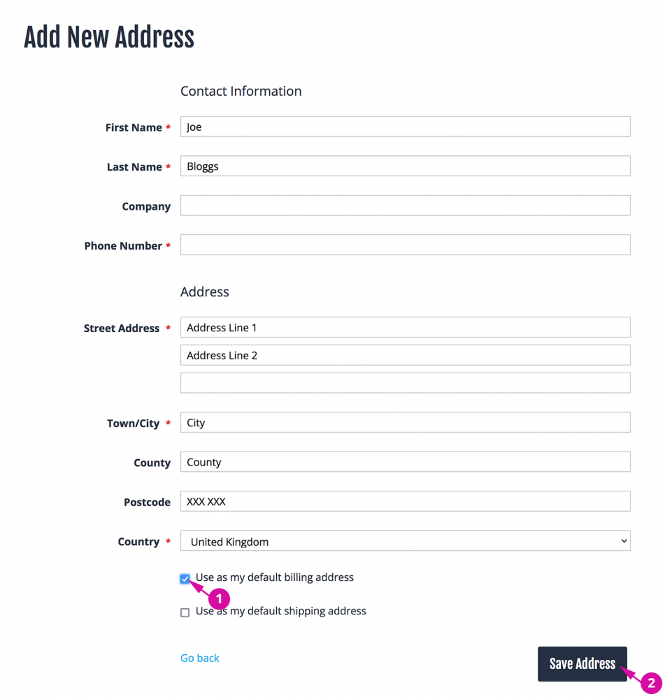 Create New Address